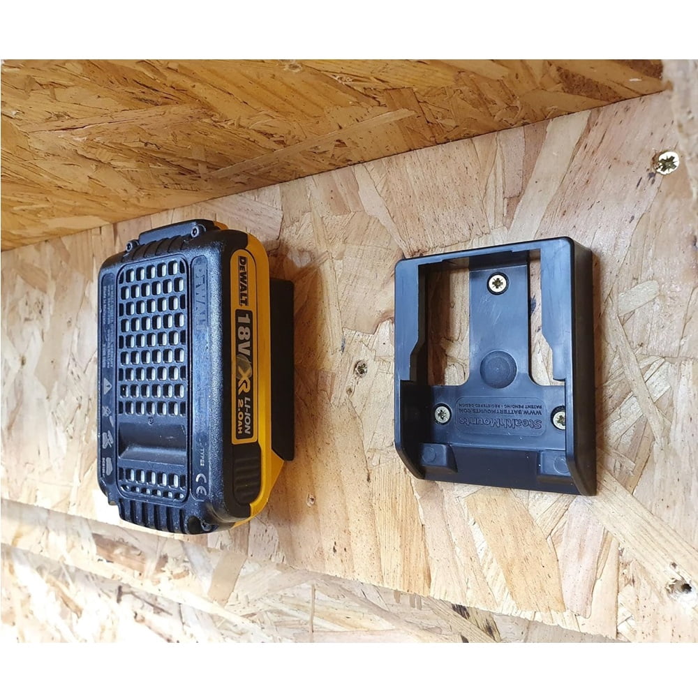 StealthMounts 20V DeWalt Battery Holder 6 Pack of DeWalt Battery Mount | DeWalt Battery Storage | DeWalt Battery Accessories | DeWalt Battery Holder Wall Mount | DeWalt 20V Battery Holder