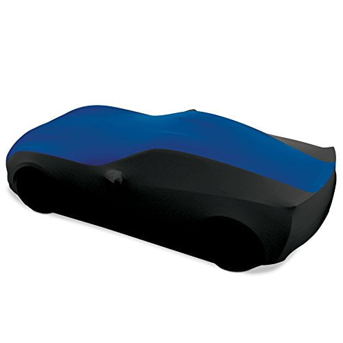 C7 Stingray, Z51, Z06, Grand Sport Corvette Ultraguard Stretch Satin Indoor Car Cover : Sport Series (Blue/Black)