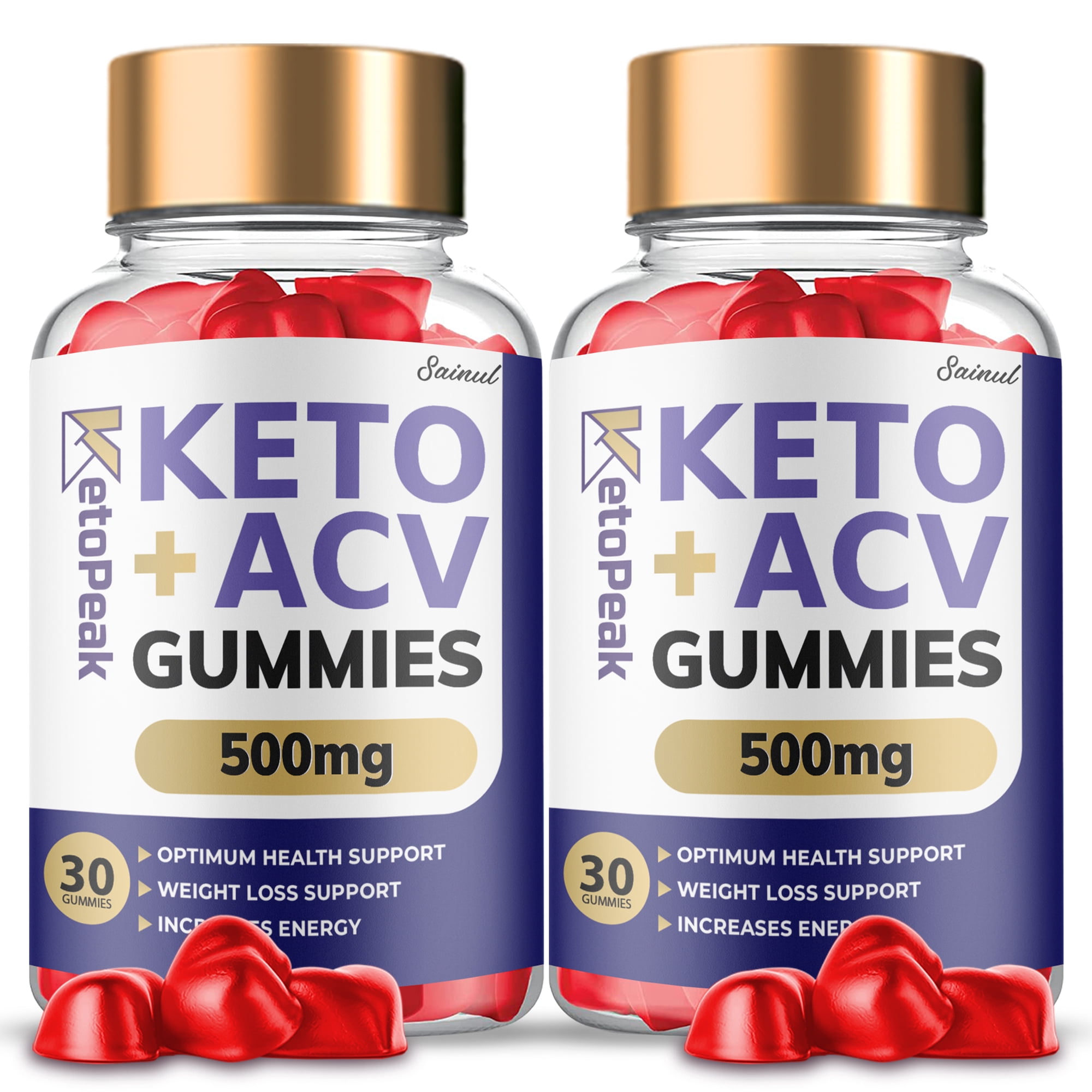 Keto Peak Keto ACV Gummies, Maximum Strength, Apple Cider Vinegar, 2 Month Supply Dietary Supplement (2 Pack)