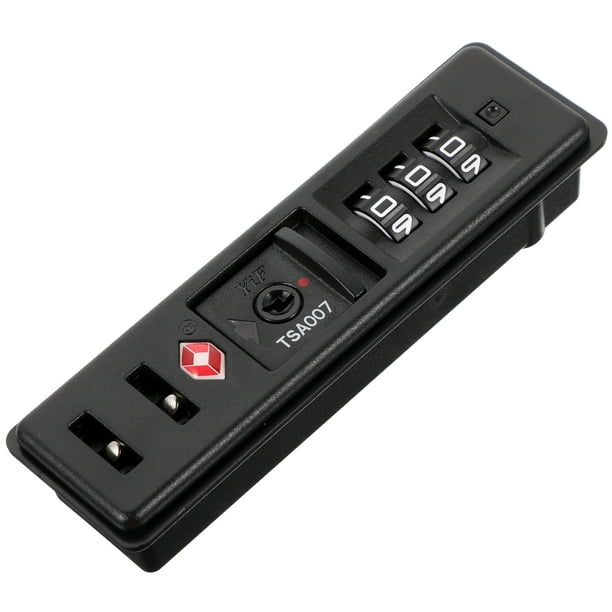 Candado portátil para equipaje con código de aduanas TSA, cerradura empotrada integrada, antirrobo, combinación, color negro