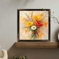 8x8 Inch Square Framed Wood Wall Art, Impressionist Floral Bouquet ...