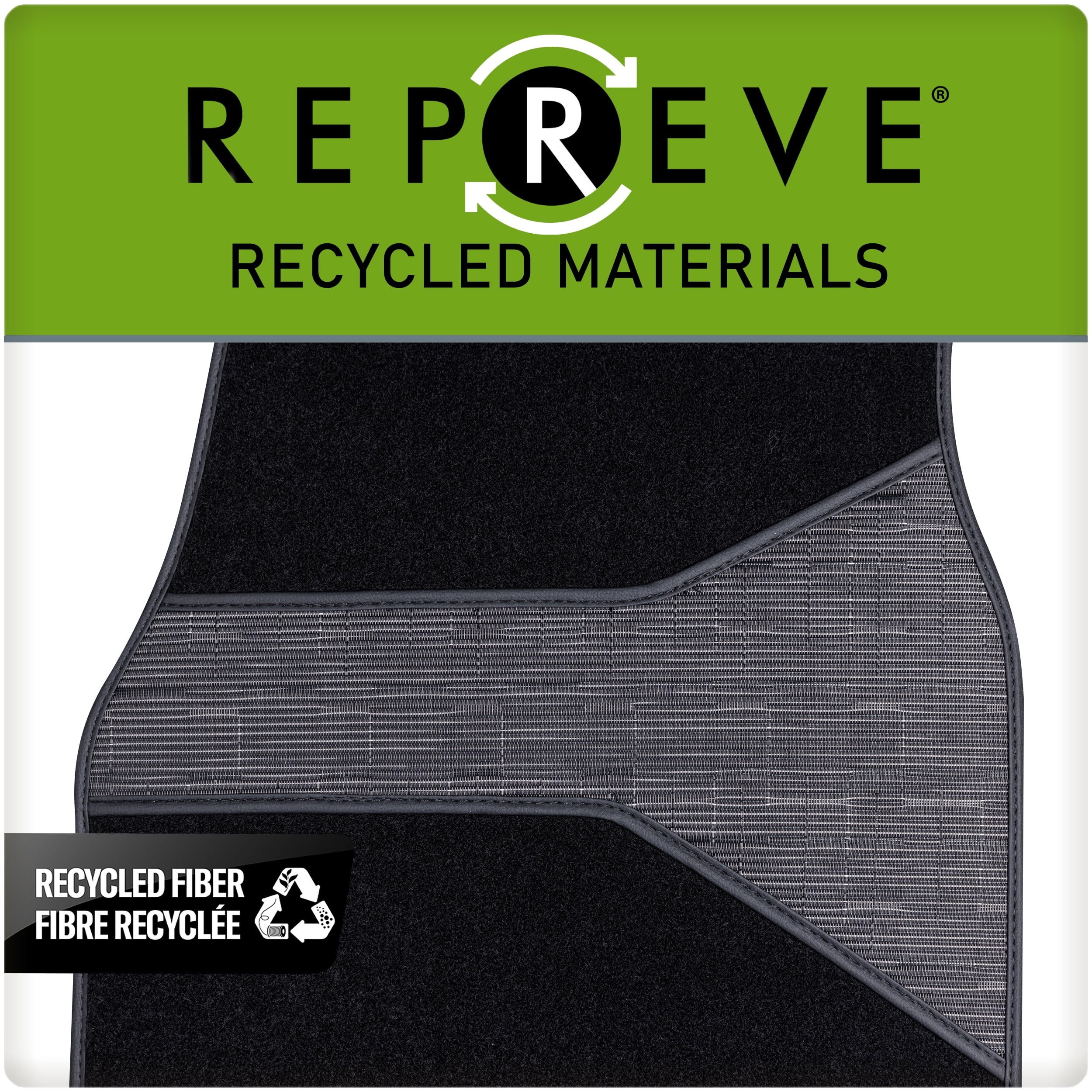 Auto Drive 4-Piece Black Repreve Carpet Floor Mats