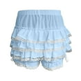 thumbnail image 4 of Stylish Women's Shorts Ruffle Lace Trim Cute Boy Shorts Layered Bottoms Trendy Summer Apparel Fashion Comfortable Fit Fairy- Design, 4 of 4