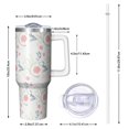 thumbnail image 2 of Floral 40oz Tumbler– Stainless Steel Insulated Tumbler with Handle and Straw, Large Capacity Travel Cup for Hot & Cold Drinks,Thanksgiving,Christmas, Spring,Flower, 2 of 6
