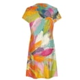 thumbnail image 4 of gbyLJF Dress with Slits On Both Sides Dress Prom Plus Size Peplum Dress Floral Ruched Dress A01_Multicolor L, 4 of 5