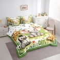 thumbnail image 2 of Manfei Kawaii Giraffe 7 Pieces Full Size Bedding Sets,Lovely Monkey Full Size Bed in a Bag,Green,Polkadot Reversible, 2 of 7