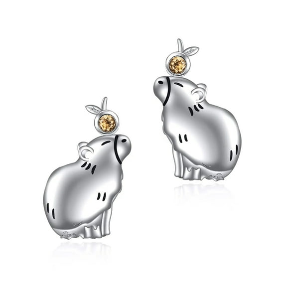 Elegant Capybara Earrings Ornament Unique Women's Fashion Ear Studs Accessory