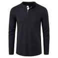 thumbnail image 2 of Fall Shirts for Men Men Long-Sleeve Beefy Muscle Basic Solid Pure Color Blouse Tee Shirt Top, 2 of 5