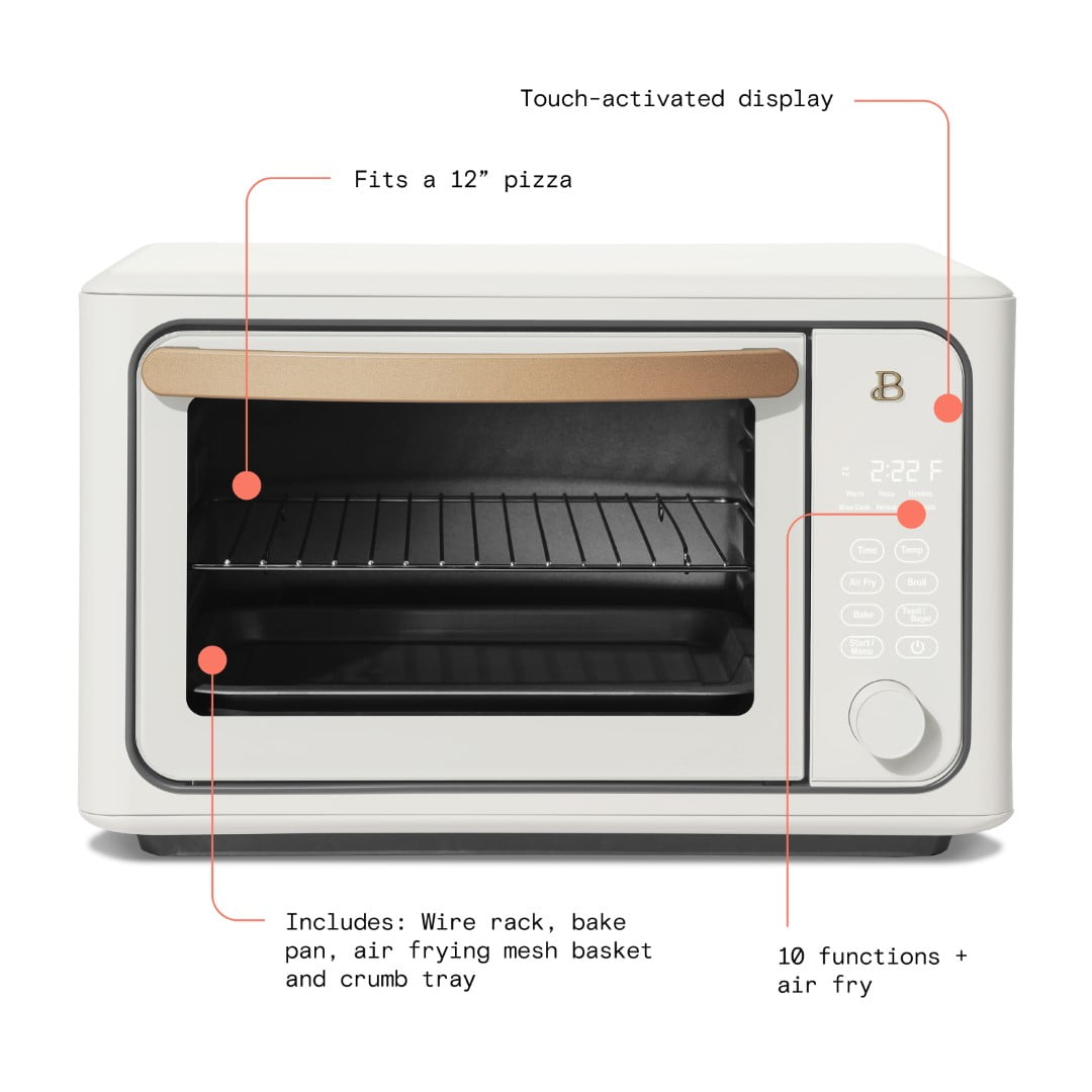 Beautiful 6 Slice Touchscreen Air Fryer Toaster Oven, Black Sesame