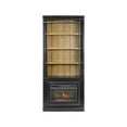 thumbnail image 5 of 8' Tall Wood Bookcase Wall with Fireplace Organizer Fully Assembled Black, 5 of 13