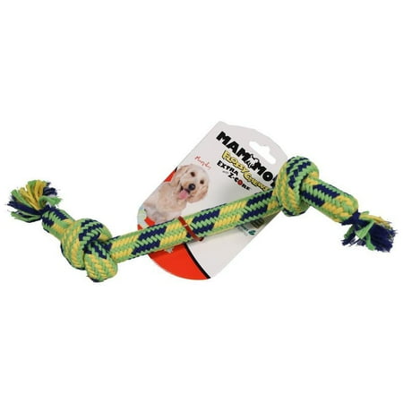 Mammoth Leather Bones - Mammoth Pet Products-Extra 2 Knot Bone With Z-core Dog Toy- Multi 12 Inch/medium