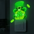 thumbnail image 3 of 3 Sheets St. Patrick’s Day Wall Stickers, Removable Luminous Glowing Shamrock Gnome Wall Decals Light Switch Decor for Bedroom Wall Decor,Play Room,Wall Decorations,Living Room Office Decoration, 3 of 9
