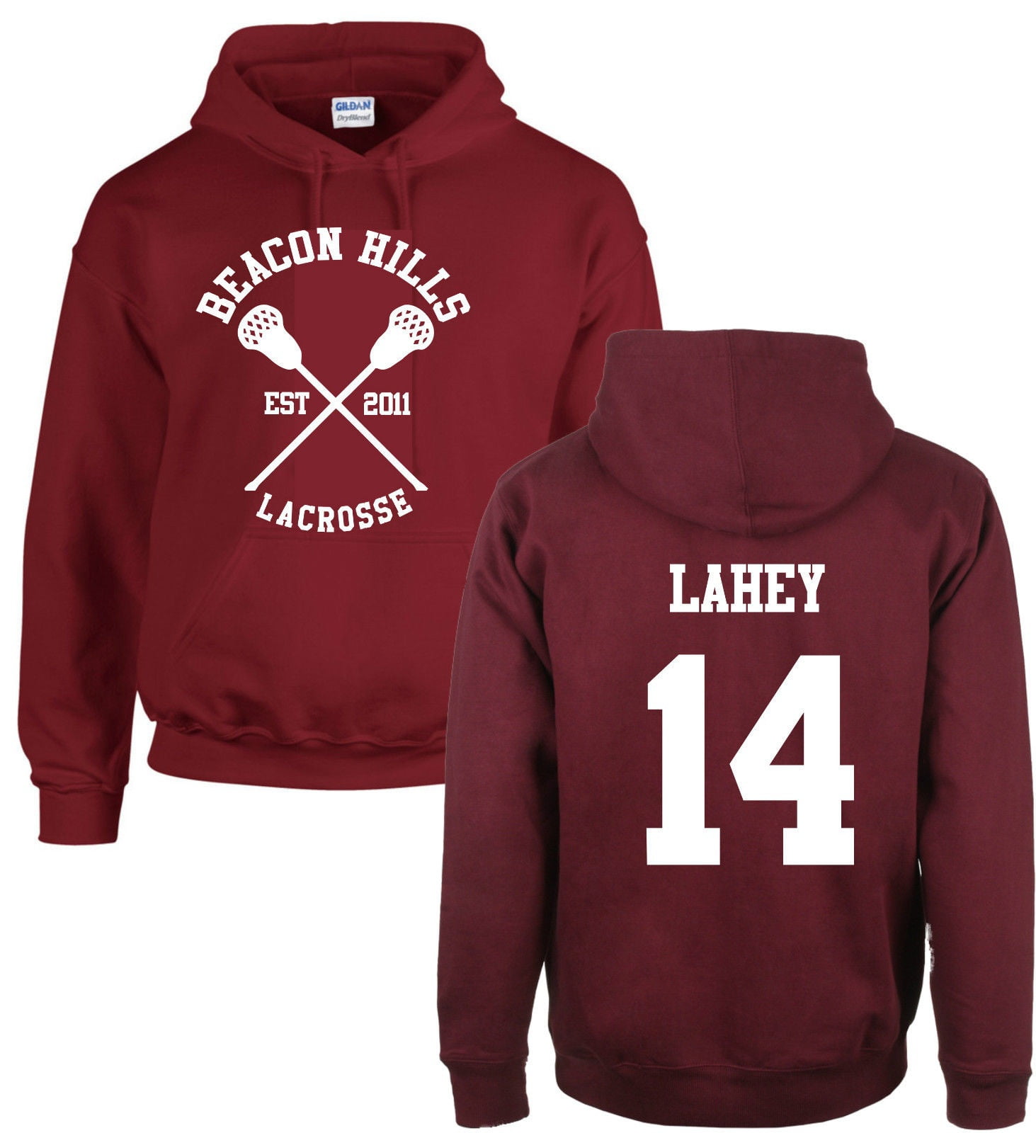  The Creating Studio Adult Retro Stilinski 24 Beacon Hills  Lacrosse 2-Sided Hoodie : Clothing, Shoes & Jewelry