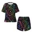 thumbnail image 4 of Lsque Rainbow Glitter Women's Short-Sleeved Pajama Set - 2 Piece Soft and Lightweight Sleepwear Set-X-Large, 4 of 9