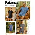 thumbnail image 4 of Airmenty Men's Pajama Set Short Sleeve Sleepwear Crew Neck 2-Piece Pajama Loungewear with Pocket Pajamas For Men, 4 of 6