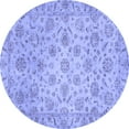 thumbnail image 1 of Ahgly Company Machine Washable Indoor Round Abstract Blue Modern Area Rugs, 4' Round, 1 of 4
