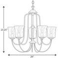 thumbnail image 2 of Bowman Collection Five-Light Matte Black Clear Chiseled Glass Coastal Chandelier Light, 2 of 2