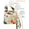 thumbnail image 3 of Beige Floral Spring Tablecloth Rectangle Table Cloth 60x120 ,Waterproof Outdoor Table Cloth Covers Decorative Table Protector ,Vintage Farmhouse Flowers Washable Table Cover for Kitchen Dinning Party, 3 of 8