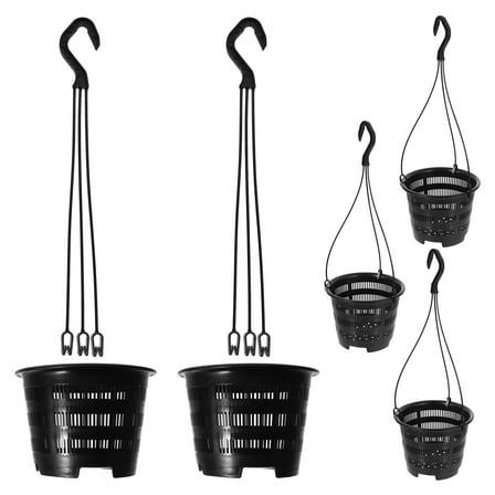 WEUVEB Orchid Pot Hangers Hanging Flowerpot Plastic Black Homeowners Indoor Decoration 5 Sets