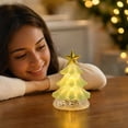 thumbnail image 7 of Tabletop Christmas Night Light, Lighted Mini Glass Christmas Tree with Star Topper, Festive Holiday Centerpiece for Home Mantel Shelf Office Desk Party Decoration, 7 of 7