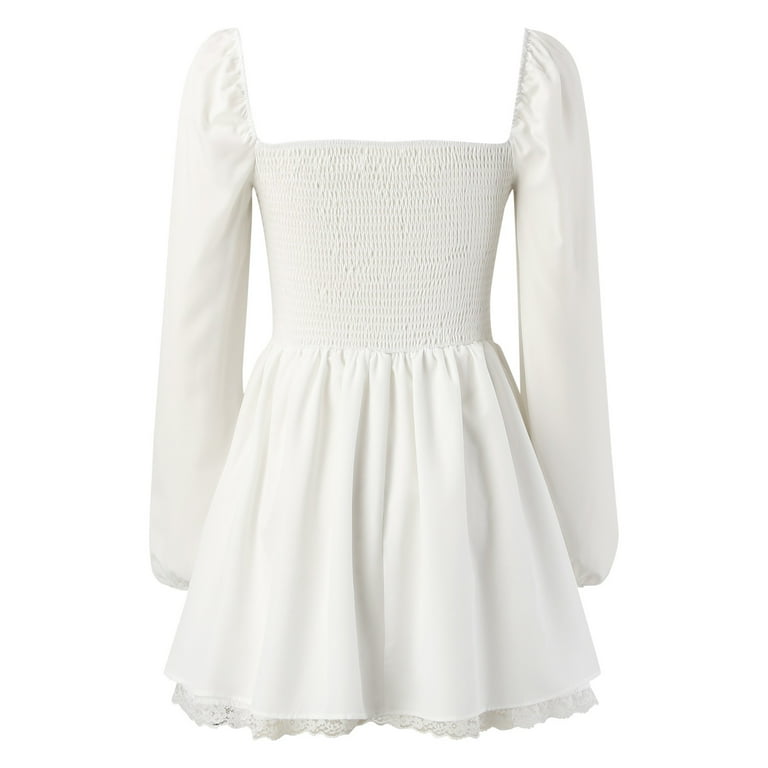 knee length dresses for ladies Ivory Cotton Milkmaid Dress main image 0