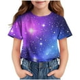 thumbnail image 2 of Piuwrlz T-Shirts Tops for Kids Girls Short Sweatshirt Sleeve Purple Size 7 Years, 2 of 9