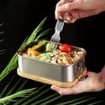 thumbnail image 5 of New 304 stainless steel bamboo lid lunch box, Japanese style lid preservation box, lunch box, lunch box, food storage box, 5 of 9