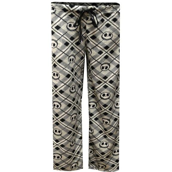MJC Womens Nightmare Before Christmas Jack Skellington Plaid Plush Lounge Pant (Medium)