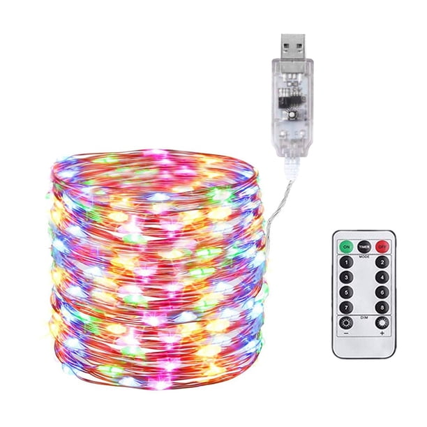 Eyfqtcs 10M Usb Led Cadena Luces De Hadas Alambre De Cobre Lámpara De Navidad (Luz Colorida)