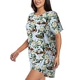 thumbnail image 2 of Lsque Mallard Ducks And Roses Women's Short-Sleeved Pajama Set - 2 Piece Soft and Lightweight Sleepwear Set-X-Large, 2 of 9