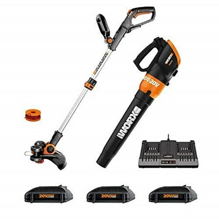 Worx WG921.1 Cordless 20V 12 Trimmer and TURBINE 20V Cordless Blower Set