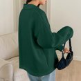 thumbnail image 2 of Polo Col Personnalité Niche Pull Ample Chemise Col Manches Longues Haut, 2 of 4