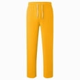 thumbnail image 4 of 15-16T Tween Boys Fall Winter Fleece Straight Sweatpants Drawstring Waist Open Bottom Joggers Side Pockets Kids School Outdoor Sports Pants Size 5-16 Years,Yellow, 4 of 5