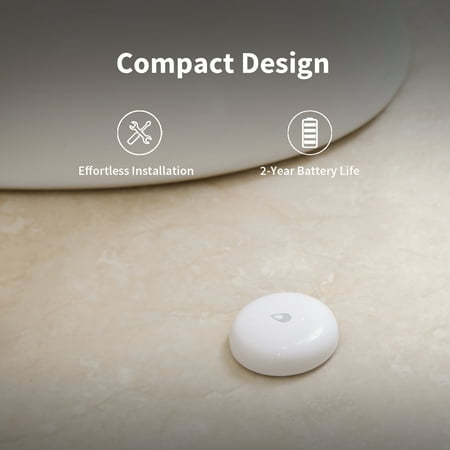 T1 Water Leak Sensor- Requires Aqara Hub, Supports Apple HomeKit, Alexa, Google, SmartThings - White