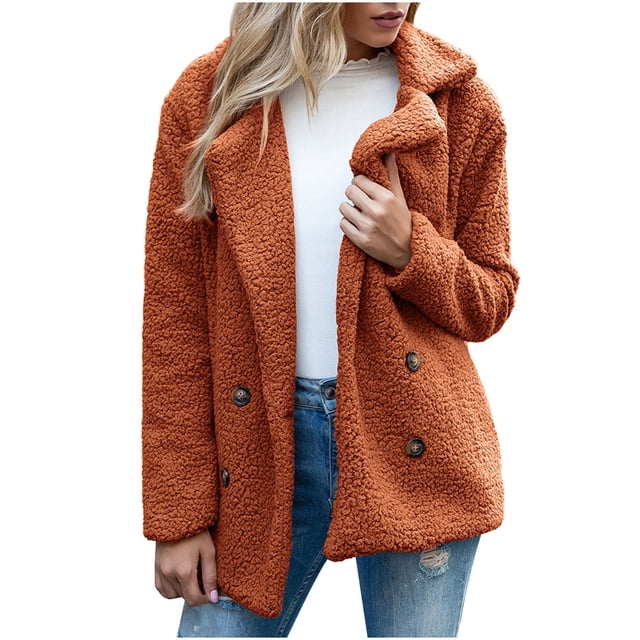 Chaquetas para mujer, chaqueta cálida para mujer, abrigo de invierno sólido con cuello de plumón, ropa de abrigo de lana de cordero Odeerbi ODB-3