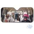 thumbnail image 2 of Xoenoiee 3D Funny Dogs Woodpecker Print Car Windshield Sun Shade Block UV Rays Sun Visor Protector Auto Windshield Sunshade with Suction Cups, Keep Vehicle Cool for Cars Trucks Suvs, 2 of 7