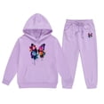 thumbnail image 4 of Girls Outfit Sets Toddler Boy Girl Long Sleeve Cute Print Warm Hoodie Sweatpant Kids Outfits Sweat Suit,2-13Y, 4 of 4