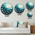 thumbnail image 4 of Designart "Blue Simplicity Moon II" Abstract Collages Oversized Wall Clock, 4 of 5