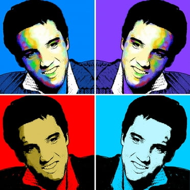 Elvis Presley 24"x24" Art Print Poster Famous People Andy Warhol Style Music Legend