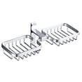 thumbnail image 1 of Naiovety Jabonera de baño doble portátil, sin perforaciones de aluminio, sin taladro, soporte para estante montado en la pared, caja de jabón Juegos de accesorios de baño, 1 of 6