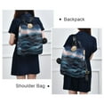 thumbnail image 4 of FORMRS Women's Travel Backpack Purse Anti-Theft Hidden Pockets Casual Shoulder Bag, Ocean Waves, 4 of 7