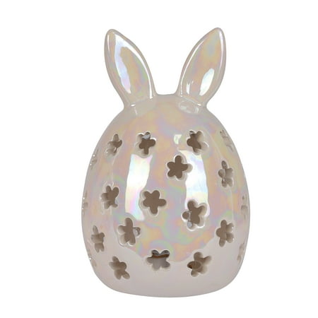 Way To Celebrate Easter Ceramic Bunny Light Up Decor, White