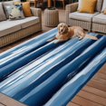 thumbnail image 4 of 4' x 6' Outdoor Rug, Navy Blue Ombre Outdoor Washable Rug Large Floor Carpet, Modern Oil Painting Waves Abstract Non Shedding Area Rug for Outside Patio RV Porch Deck Balcony Camping Living Room, 4 of 9