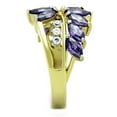 thumbnail image 4 of Women's Stainless Steel Engagement Ring with AAA Amethyst Cubic Zirconia - Size 5, 4 of 5