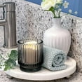 thumbnail image 3 of Ribbed Glass Candle Holder Set - 6  Gray Tealight Holders for Home Decor, 3 of 6