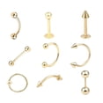 thumbnail image 3 of 9Pcs Belly Button Rings Navel Piercing Rings Body Piercing Jewelery Rings for Gold, 3 of 9