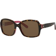 Annora/P/S 0S0U 564MM Havana Pink/Dark Brown Polarized Square Sunglasses for Women + FREE Complimentary Eyewear Kit