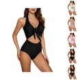 thumbnail image 1 of Maillots de Bain une Pièce pour Femmes 2026 Mode Licou Nœud devant Découpé Monokini, 1 of 8