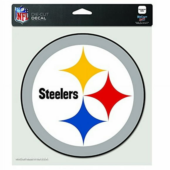 Adhesivo troquelado en color del equipo, tamaño 8"x8", de los Pittsburgh Steelers de la NFL