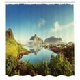 thumbnail image 3 of Ambesonne Scenery Shower Curtain, Sunny Fall Day Image, 69"Wx84"L, Green Blue, 3 of 5